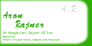 aron rajner business card